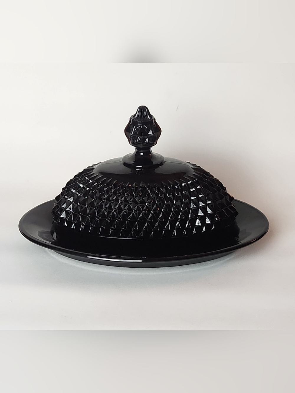 Tiara Exclusive Black Diamond Point Butter Dish With Lid